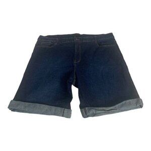 Evans Womens Plus Size 22 Denim Bermuda Shorts Made In Bangladesh